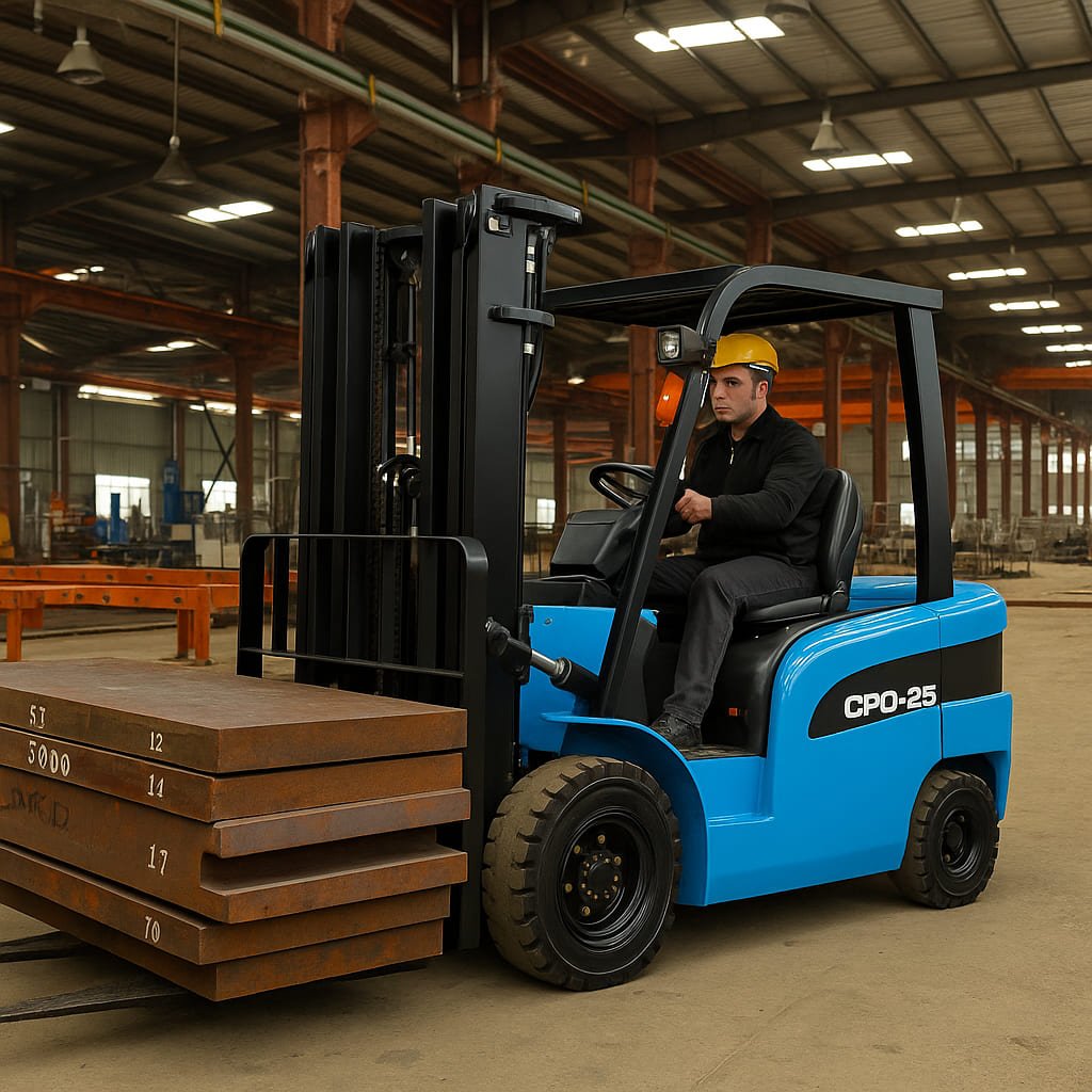 Voltruk forklift in factory production area