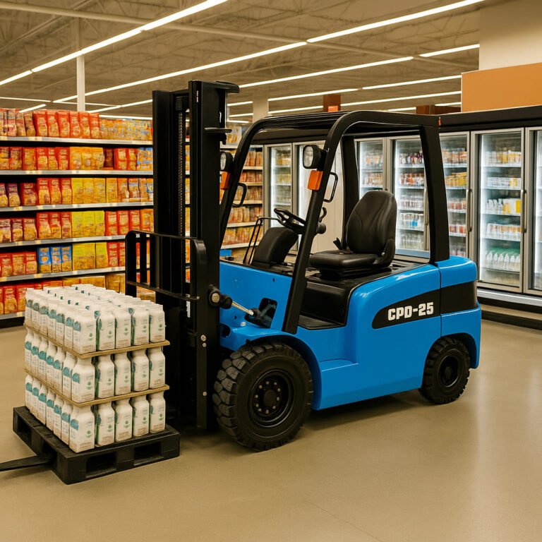 Voltruk forklift used in retail storage facility